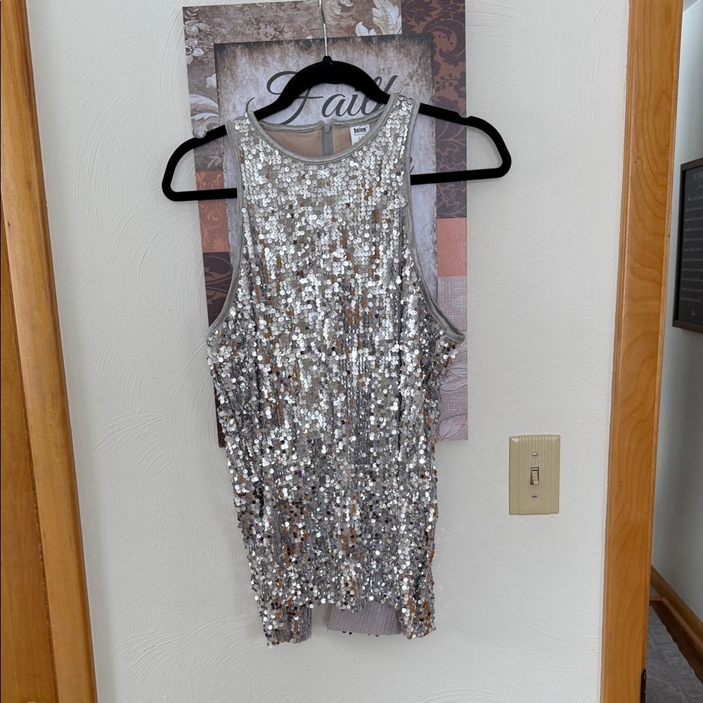 Balera dance wear silver sequin top